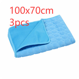 HKM-8996797 Cooling Pet Sleeping Mat - Ice Silk and Mesh for Comfort - Portable and Foldable Design - Multiple Sizes Available