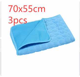 HKM-8996797 Cooling Pet Sleeping Mat - Ice Silk and Mesh for Comfort - Portable and Foldable Design - Multiple Sizes Available
