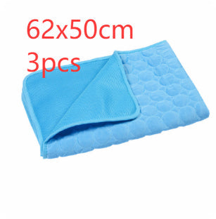 HKM-8996797 Cooling Pet Sleeping Mat - Ice Silk and Mesh for Comfort - Portable and Foldable Design - Multiple Sizes Available