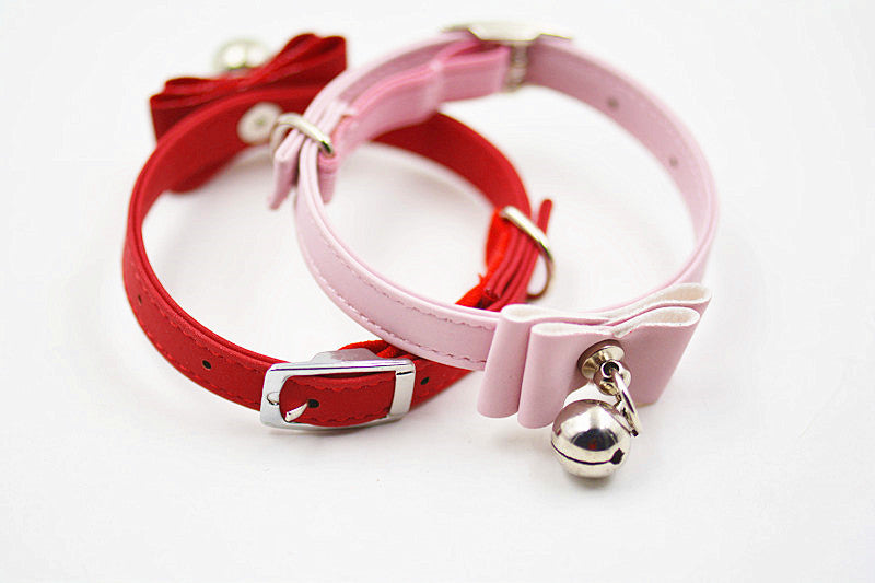 HKM-8996925 Cute Bow Tie Bell Collar for Small Dogs