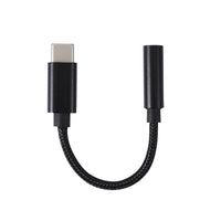HKM-899731 Type-C to 3.5mm Headphone Audio Adapter Cable - Nylon & Metal, Compatible with Most Earphones, 12cm Length
