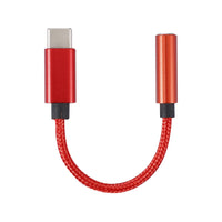 HKM-899731 Type-C to 3.5mm Headphone Audio Adapter Cable - Nylon & Metal, Compatible with Most Earphones, 12cm Length
