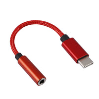 HKM-899731 Type-C to 3.5mm Headphone Audio Adapter Cable - Nylon & Metal, Compatible with Most Earphones, 12cm Length