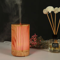 HKM-899859 Hollowed Wood Pattern Aromatherapy Humidifier for Relaxation and Comfort