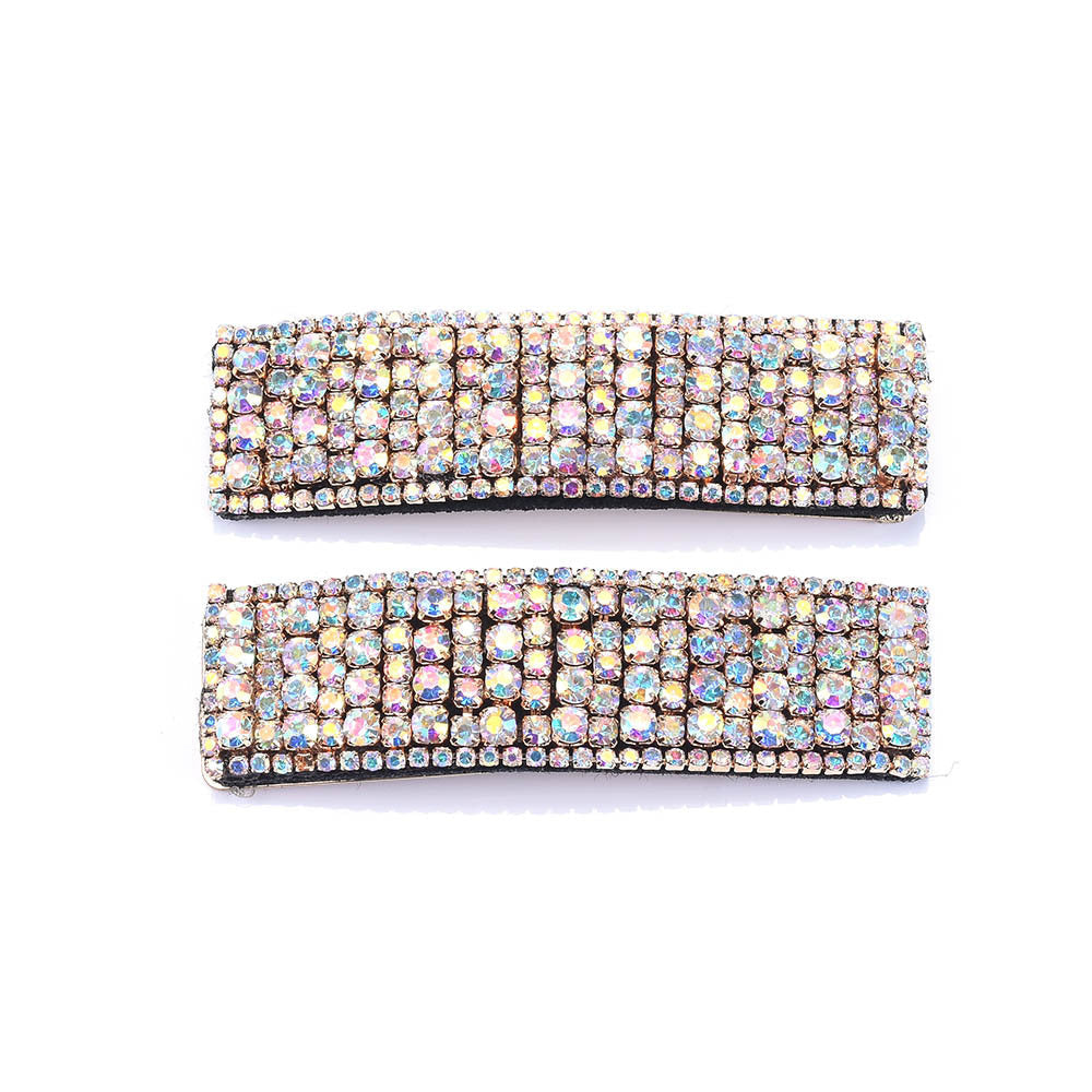 HKM-899923 Super Flashing Rhinestone Hairpin Set for Women - Geometric Alloy Clips