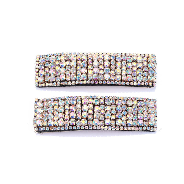 HKM-899923 Super Flashing Rhinestone Hairpin Set for Women - Geometric Alloy Clips