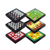 HKM-899987 6 in 1 Multi-Game Set: Chess, Backgammon, Ludo, Snakes and Ladders, Checkers - Perfect for Ages 4-12
