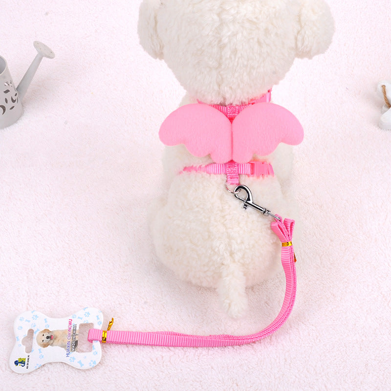 HKM-9000509 Pet Walking Hand-Holding Rope with Angel Wings Design - Available in Multiple Colors