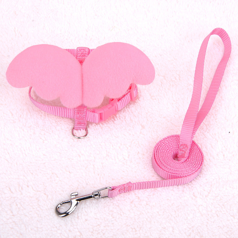 HKM-9000509 Pet Walking Hand-Holding Rope with Angel Wings Design - Available in Multiple Colors