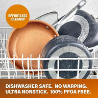 HKM-900051 13-Piece Easy Clean Nonstick Metal and Glass Cookware Set with Ceramic Coating for Home Cooking