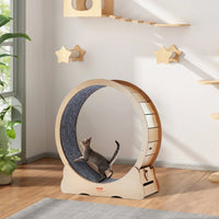 HKM-9001533 Large Cat Exercise Wheel – 43.3-Inch Indoor Treadmill for Cats up to 25 lbs – Durable Wooden Design with Noise Reduction Features