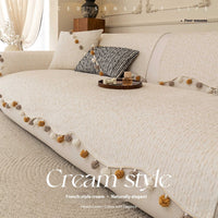 HKM-900243 Four Seasons Universal High-End Straight Seat Cushion Cover in Alice Fur Ball Colors