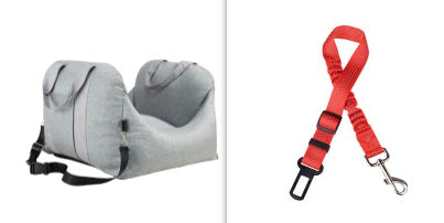 HKM-9002941 Portable Waterproof Pet Dog Car Carrier Seat with Breathable Mesh and Easy-Wash Design in Gray and Beige