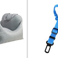 HKM-9002941 Portable Waterproof Pet Dog Car Carrier Seat with Breathable Mesh and Easy-Wash Design in Gray and Beige