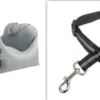 HKM-9002941 Portable Waterproof Pet Dog Car Carrier Seat with Breathable Mesh and Easy-Wash Design in Gray and Beige