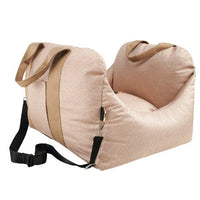 HKM-9002941 Portable Waterproof Pet Dog Car Carrier Seat with Breathable Mesh and Easy-Wash Design in Gray and Beige