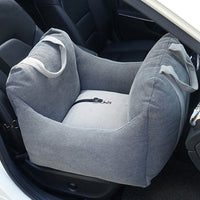 HKM-9002941 Portable Waterproof Pet Dog Car Carrier Seat with Breathable Mesh and Easy-Wash Design in Gray and Beige
