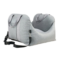 HKM-9002941 Portable Waterproof Pet Dog Car Carrier Seat with Breathable Mesh and Easy-Wash Design in Gray and Beige