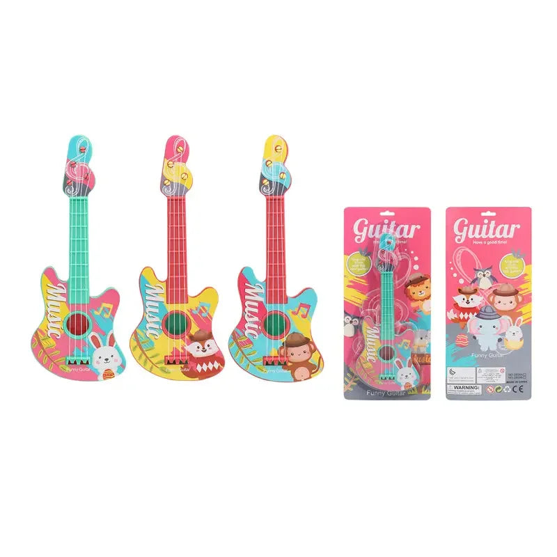 HKM-900307 Children's Musical Instrument Guitar Toy Set - 6-Piece Bamboo Knock Piano & Waist Bell, Ages 5-7