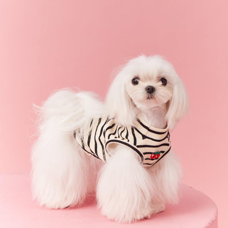 HKM-9005245 Schnauzer Teddy Bichon Cotton Cartoon Sleeveless Vest for Pets