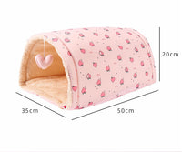 HKM-9005757 Multi-Purpose Cat Tunnel and Pet Nest in Pink and Yellow, Soft Cloth Material, All-Season Use