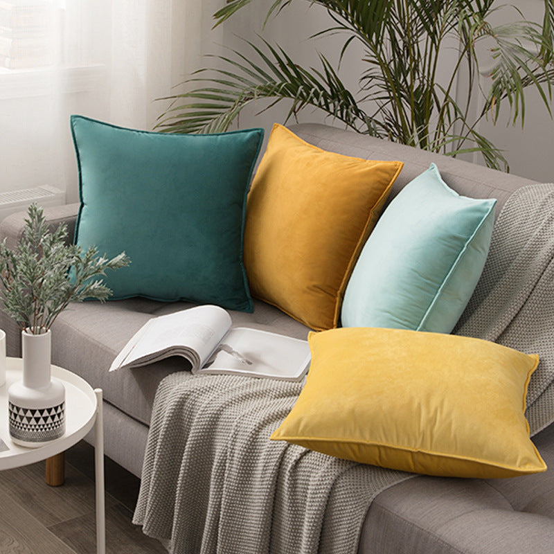 HKM-900627 Plush Covered Velvet Waist Pillow Cushion Cover for Modern Spaces