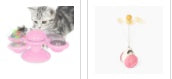 HKM-9007293 Cat Rotating Windmill Scratching Toy with Suction Base and Luminous Ball