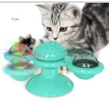 HKM-9007293 Cat Rotating Windmill Scratching Toy with Suction Base and Luminous Ball