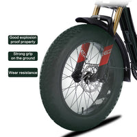 HKM-900819 Electric Mountain Bike with 750W Motor, 7-Speed Gears, 48V Lithium Battery, 20'' Wide Tires, and Disc Brakes