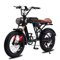 HKM-900819 Electric Mountain Bike with 750W Motor, 7-Speed Gears, 48V Lithium Battery, 20'' Wide Tires, and Disc Brakes