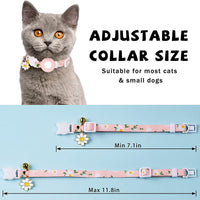 HKM-9008445 Daisy Pattern Small Pet Collar with Bell in Various Colors