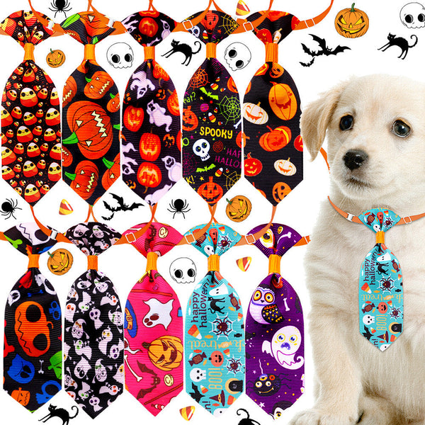 HKM-9008701 Pet Halloween Skull and Necktie Accessory for Cats and Small to Medium Dogs