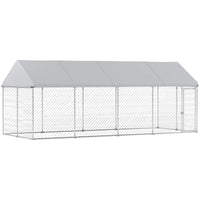 HKM-9010109 Heavy Duty Outdoor Dog Kennel with Waterproof Roof and Secure Latch, 19.7 x 7.5 x 7.9 Feet