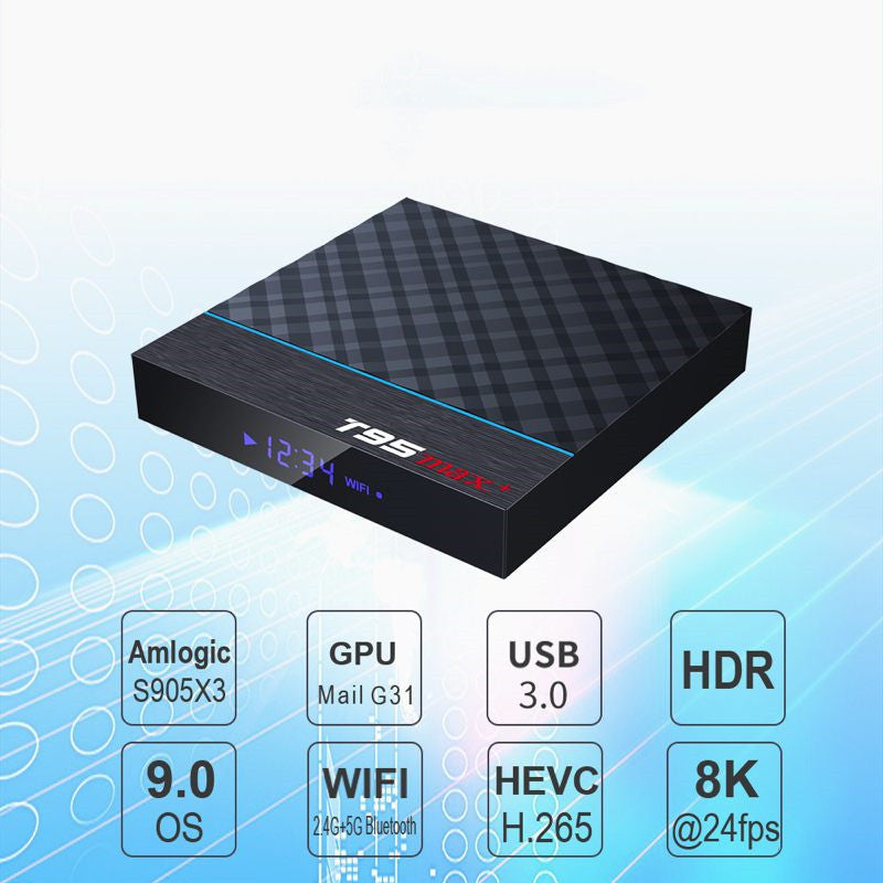 HKM-901011 Amlogic S905X3 Quad-Core Android 9.0 Smart TV Box with Streaming Capabilities