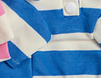 HKM-9010621 Striped Pet Dog Polo Shirt with Beaded Lapel - Elastic Fit in Various Colors and Sizes