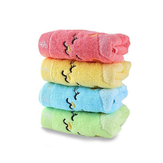 HKM-901075 Bamboo Fiber Kitten Face Bath Towels - Soft, Absorbent, Eco-Friendly 25x50CM