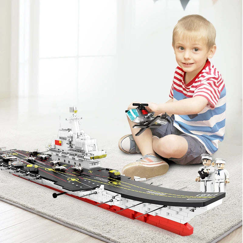 HKM-901075 Military Battleship Model Building Blocks Toy Set for DIY Assembly - Compatible with Aircraft Carrier and Bismarck Design