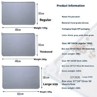 HKM-9012413 Non-Slip Silicone Pet Placemat for Dogs and Cats - Multiple Color Options Available