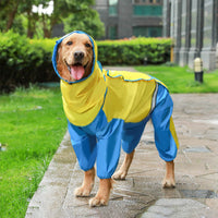 HKM-9012797 Reflective Medium Dog Raincoat in Yellow/Blue or Orange/Gray for All Weather Protection