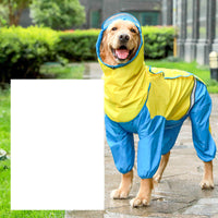 HKM-9012797 Reflective Medium Dog Raincoat in Yellow/Blue or Orange/Gray for All Weather Protection