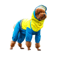 HKM-9012797 Reflective Medium Dog Raincoat in Yellow/Blue or Orange/Gray for All Weather Protection