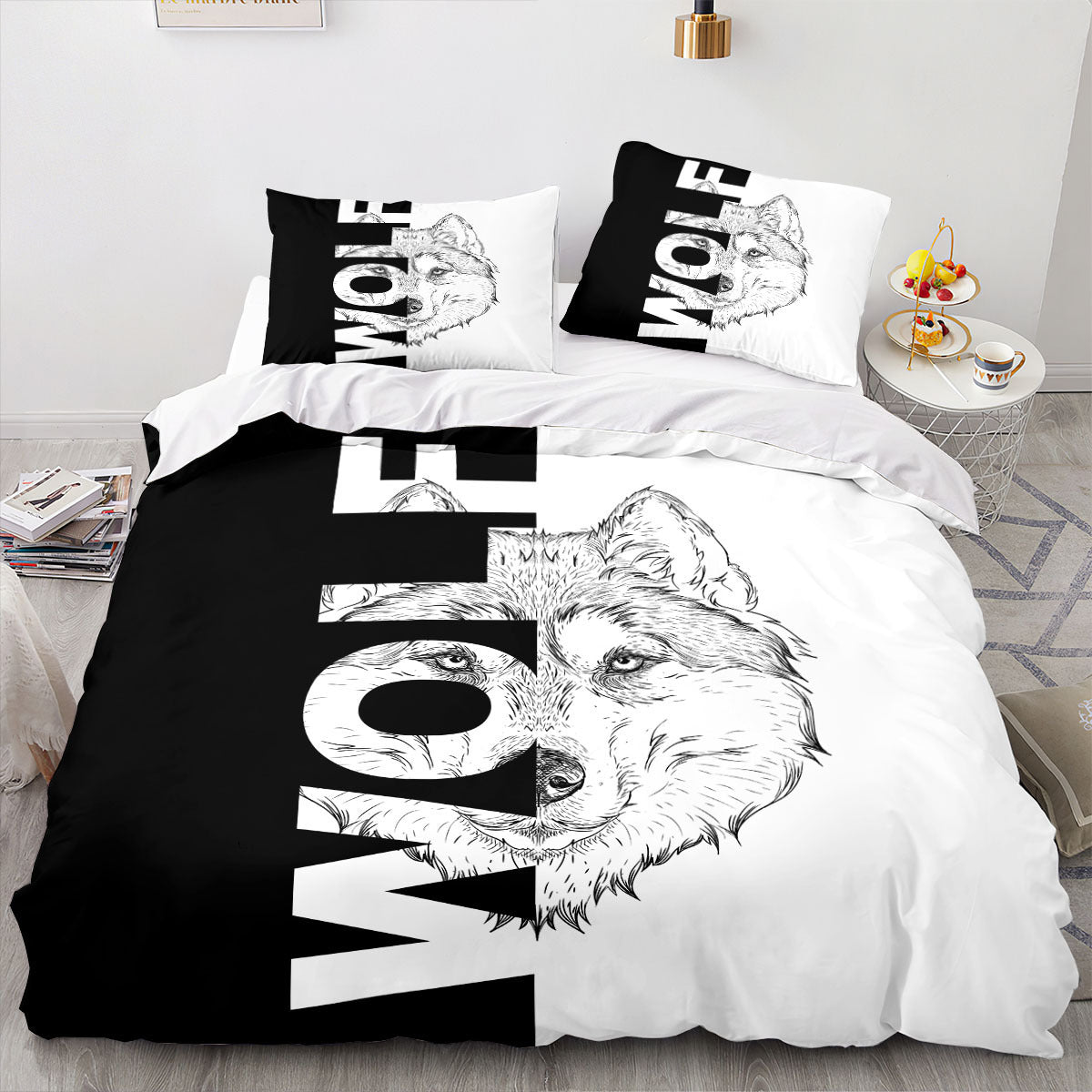 HKM-901331 Animal Printed Three-Piece Bedding Set in Multiple Sizes - Modern Simplicity Design