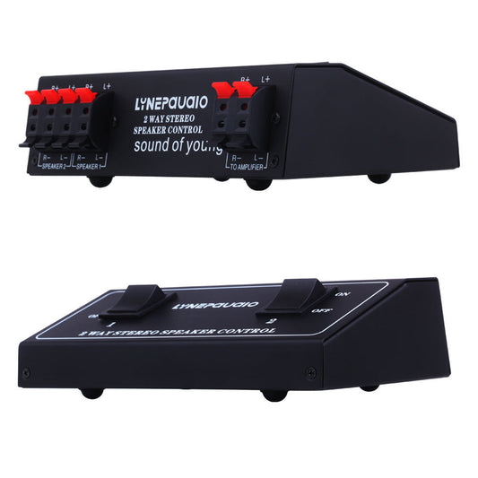 HKM-901331 One in Two Out Audio Signal Switcher with Heavy Rocker Arm Switch and Color Coded Terminals