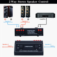 HKM-901331 One in Two Out Audio Signal Switcher with Heavy Rocker Arm Switch and Color Coded Terminals