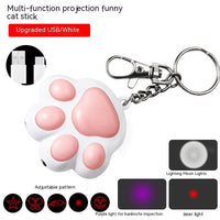 HKM-9013693 Cute Cartoon Cat Laser Toy with Self-Locking Three-Light Source and USB Charging