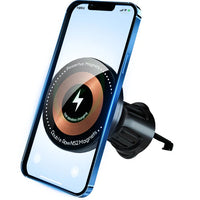 HKM-901395 Foldable Magnetic Suction Phone Holder with 15W Wireless Charging for Car Use