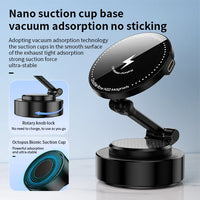 HKM-901395 Foldable Magnetic Suction Phone Holder with 15W Wireless Charging for Car Use