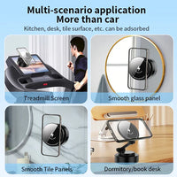 HKM-901395 Foldable Magnetic Suction Phone Holder with 15W Wireless Charging for Car Use