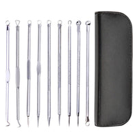 HKM-901395 Stainless Steel Blackhead Removal Tool Set with Acne Needle and Storage Options