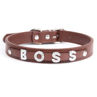 HKM-9014205 Personalized PU Leather Pet Collar with Easy-Install Alloy Screws for Small and Medium Pets